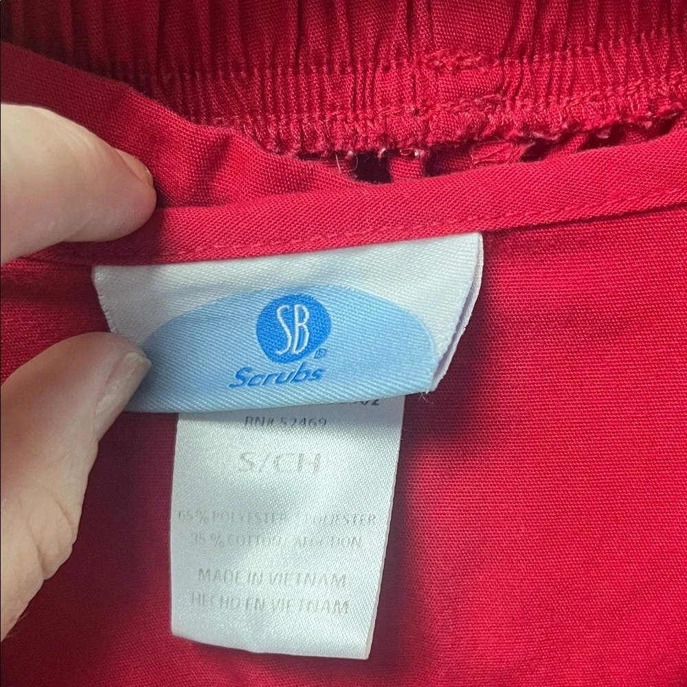 SB scrubs Red Scrub Set size small top extra small bottoms - Picture 2 of 7